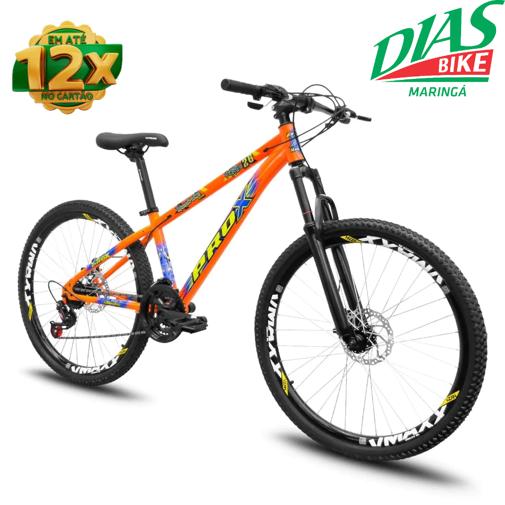 Bicicleta Aro 26 Freeride PRO X Mandrake Hiten 3x7 21 Velocidades Freio a Disco Com Aros Vmaxx SL