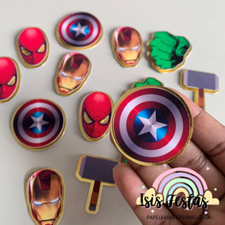 Apliques 3D Vingadores - DOURADO em Oferta na Shopee