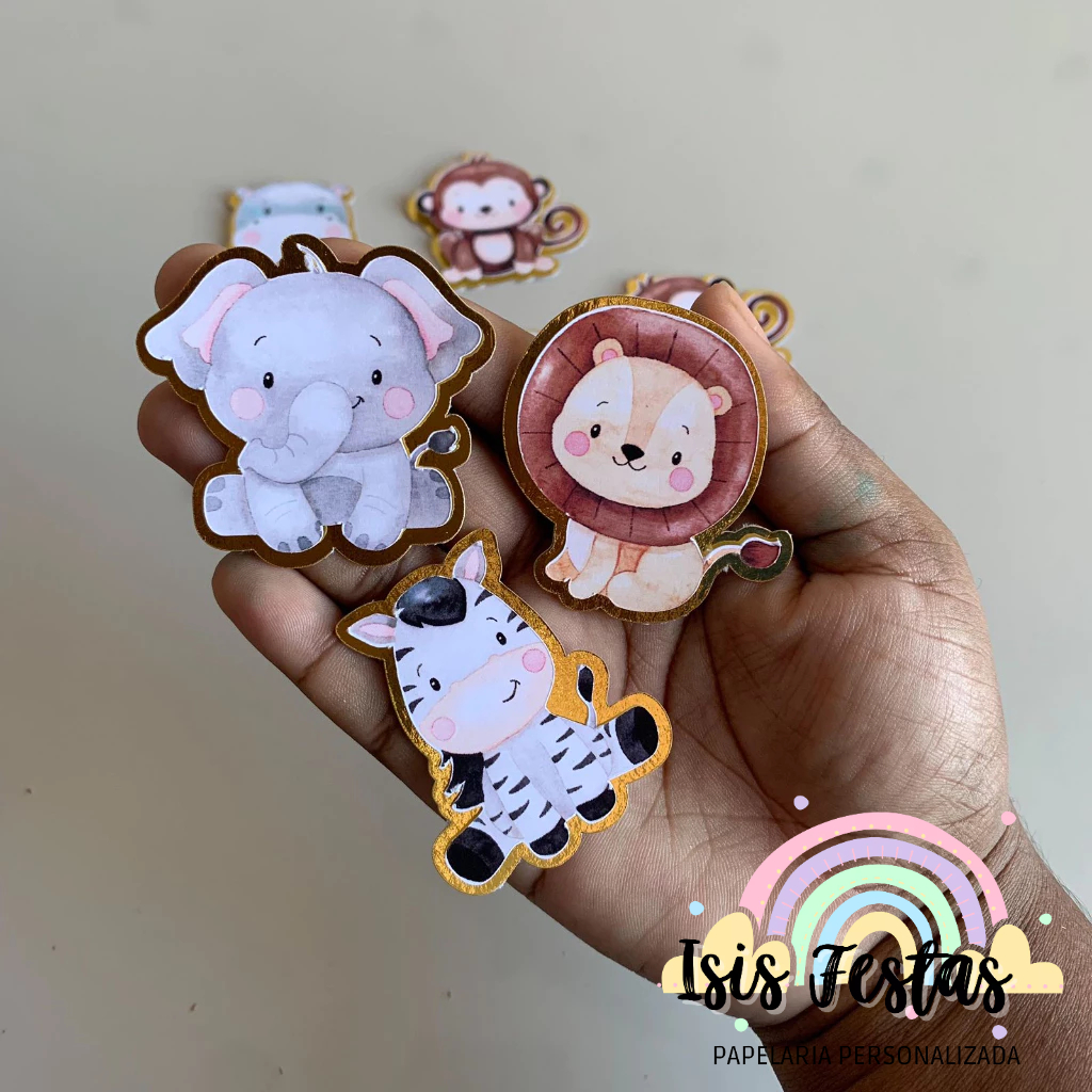 Apliques 3D Safari - DOURADO em Oferta na Shopee