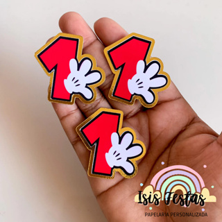 10 Apliques 3D Número LUVA MICKEY - DOURADO em Oferta na Shopee