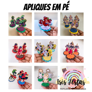 Tag Aplique 3D em Pé TODOS OS TEMAS - DOURADO em Oferta na Shopee