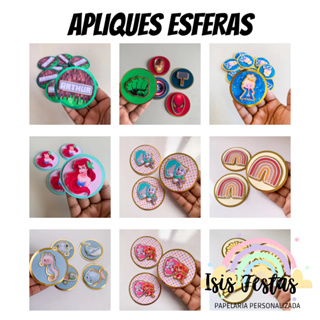 Tag Aplique 3D Para Esfera TODOS OS TEMAS - DOURADO OU PRATA em Oferta na Shopee