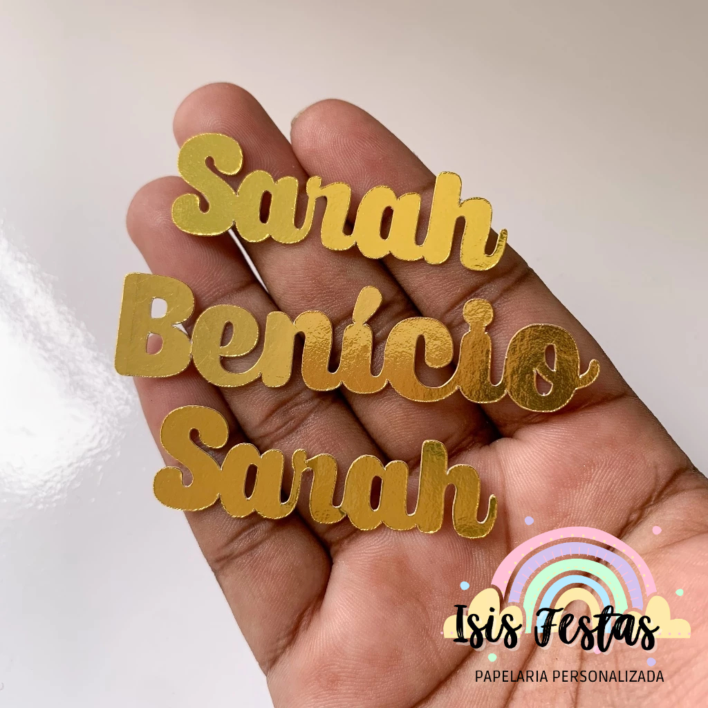 30 Nomes Recortados no Lamicote  - Fonte Caprica Script - DOURADO em Oferta na Shopee