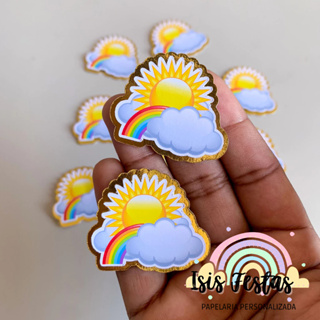 Apliques 3D Sol - DOURADO em Oferta na Shopee