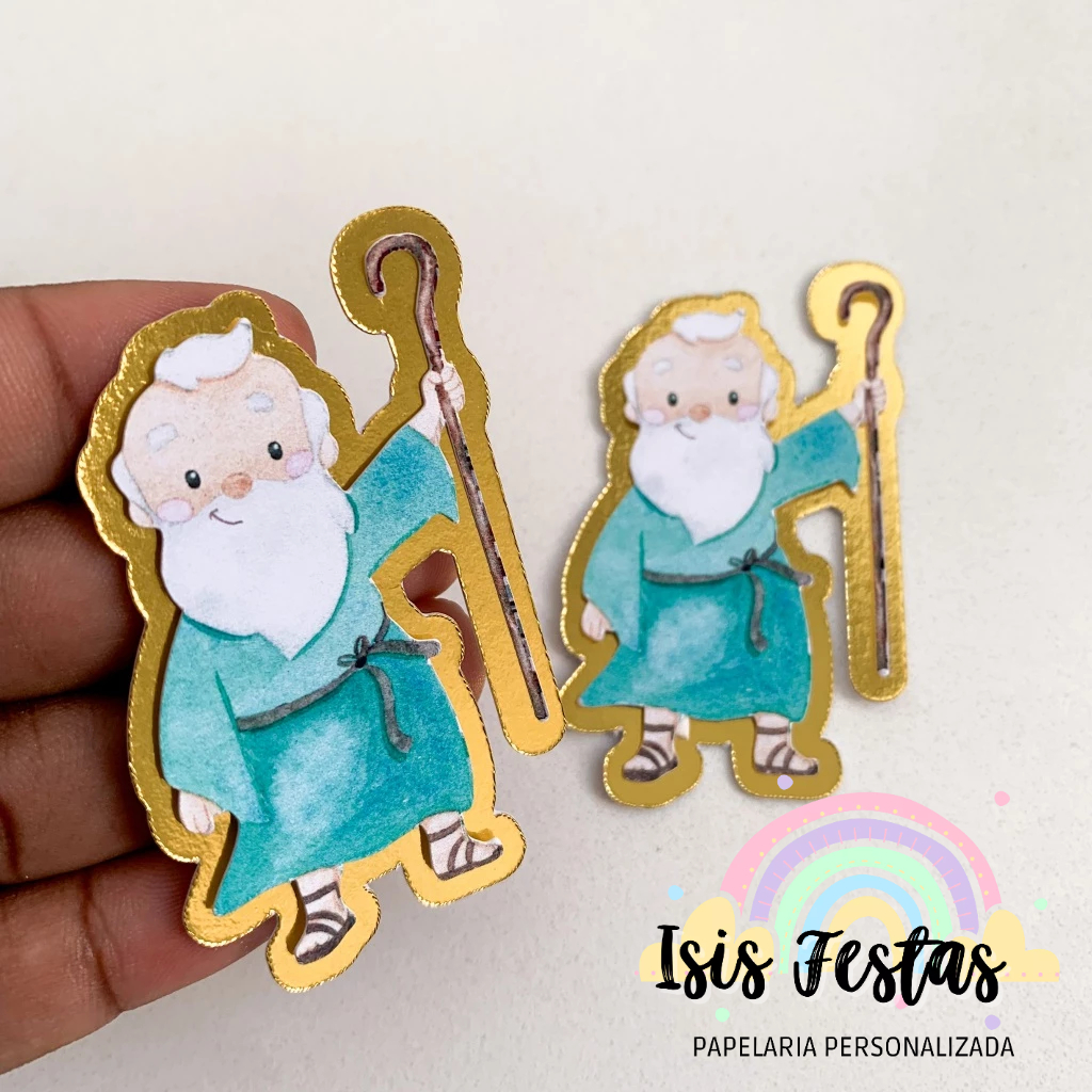 Apliques 3D Noé Arca de Noé - DOURADO em Oferta na Shopee