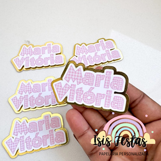 Apliques Nomes 3D Fazendinha Menina - DOURADO em Oferta na Shopee