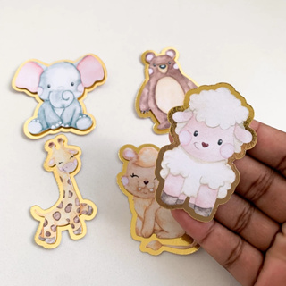 Apliques 3D Animais Arca de Noé - DOURADO em Oferta na Shopee