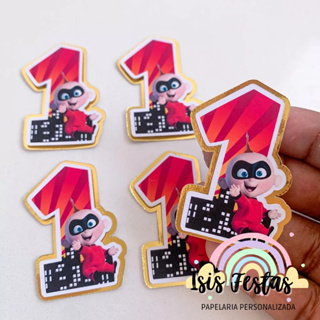 10 Números 3D Zeze Os Incriveis - DOURADO em Oferta na Shopee