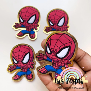 Apliques 3D Homem Aranha Cute - DOURADO em Oferta na Shopee