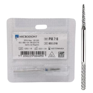 Kit Broca Profissional Diamantada Profissional PM 718 Microdont Para Cutícula + Broca para De Tungstênio 2 pontas Unha em Oferta na Shopee