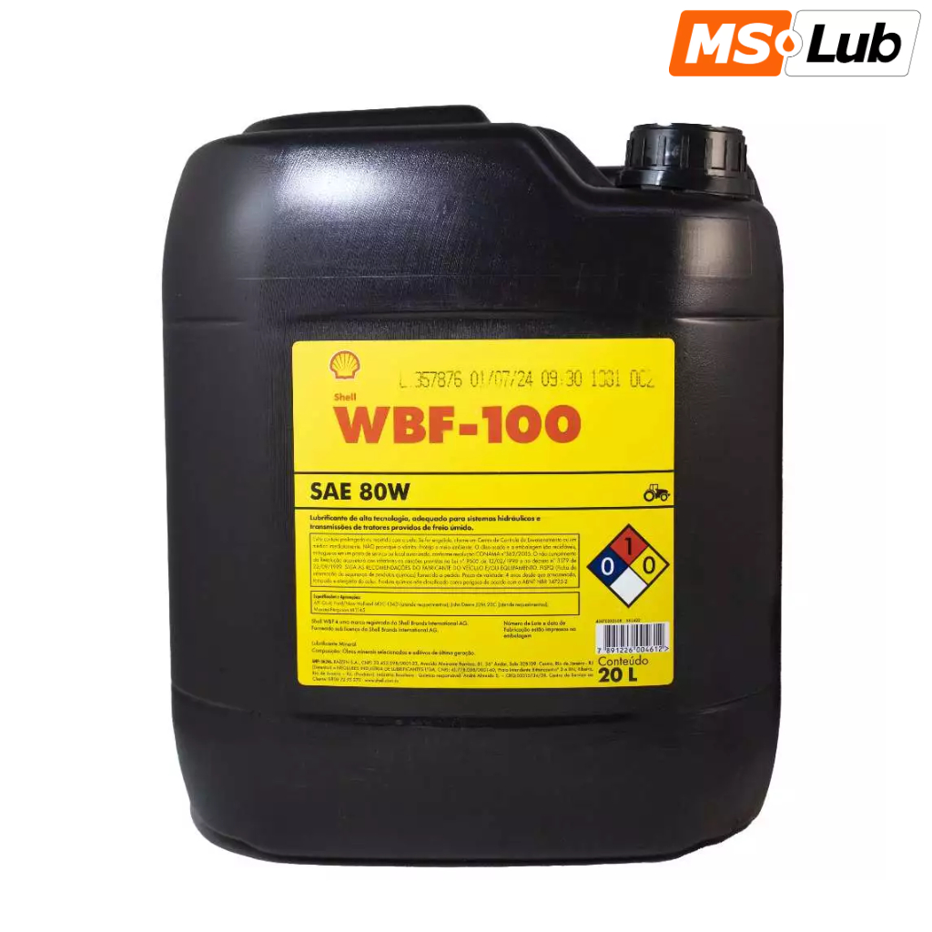 Shell WBF-100 80W Óleo Hidráulico Transmissão - Balde 20L