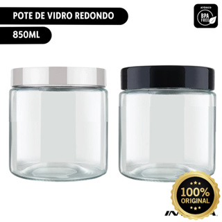 Pote Vidro 850ml Redondo Tampa Rosca Color Invicta em Oferta na Shopee