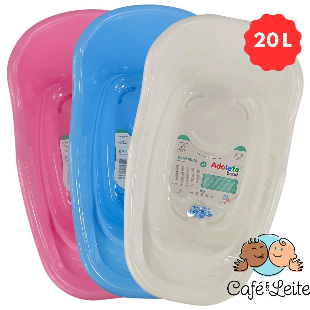 Banheira Infantil Adoleta Bebe 20L com válvula de saída de agua - Banheira de Bebe Menino Menina