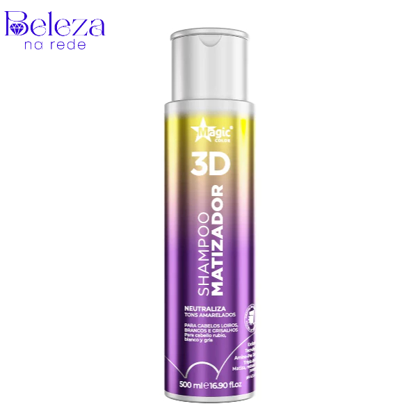 Magic Color Shampoo Matizador 3D 500ml - Neutraliza Tons Amarelados