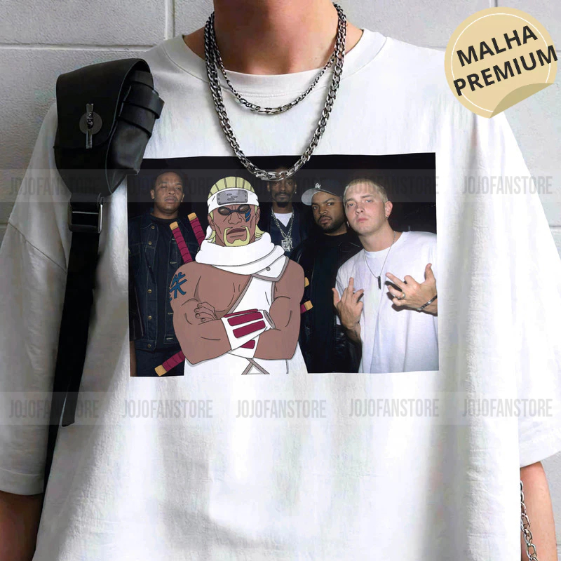 Camiseta Naruto Killer Bee Eminem Snoop Dogg Dr Dre Camisa Unissex