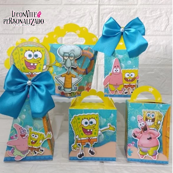 Kit Personalizados Bob esponja / Mimos de Aniversário Lembrancinhas Caixinhas Personalizadas