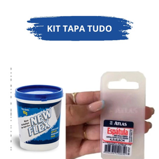 Kit massa Tapa Tudo NEW FLEX 90g  + Espátula plástica 4,5cm em Oferta na Shopee