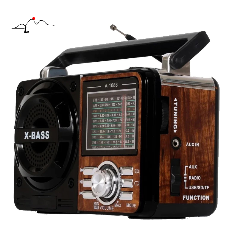 Rádio Portátil Com BT Am Fm A Pilha E Energia Usb 1088