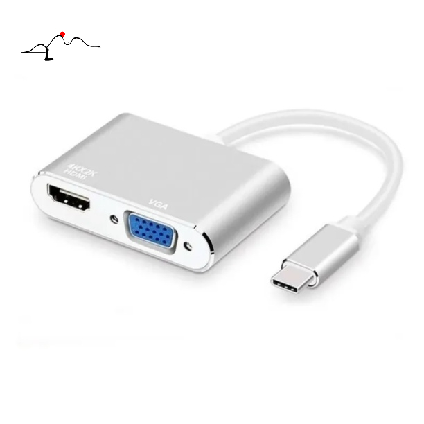 Adaptador Hub Usb Tipo-c 2x1 Hdmi 4k Vga Macbook Pro iMac