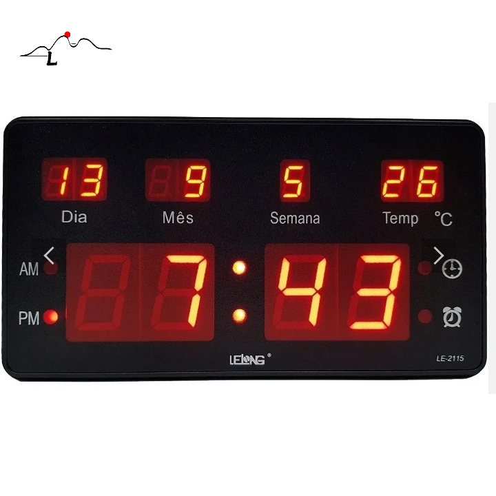 Relógio Parede Mesa Led Digital Calendário Termômetro L15 em Oferta na Shopee
