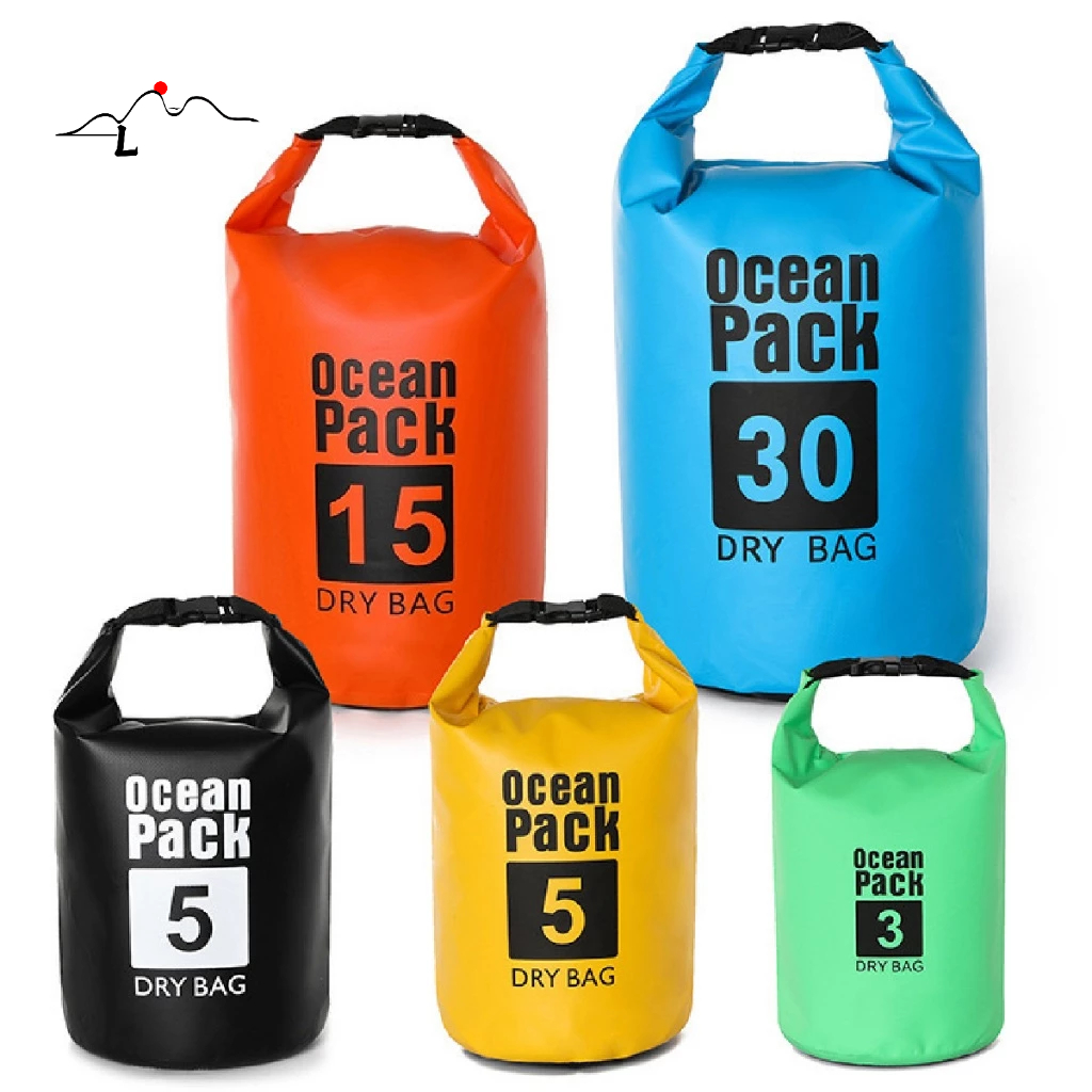 Bolsa impermeável Mochila Sacola À Prova D'água 5L, 10L, 15L, 20L ou 30L- Para Caiaque/Natação em Oferta na Shopee