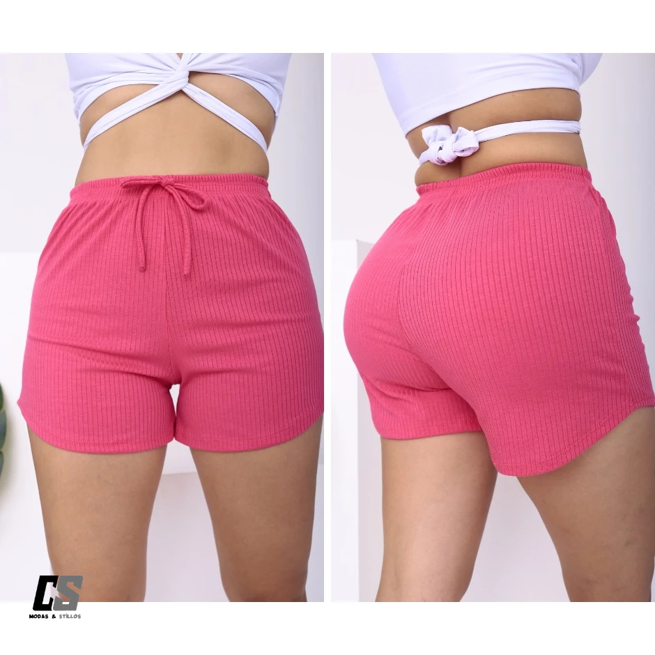 Shorts Canelado Feminino Soltinho Verão