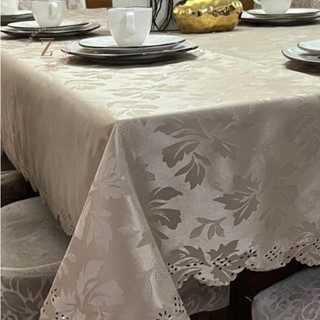 Toalha de mesa tecido jacquard luxo bordado 6, 8 ,12 e 14 lugares retangular em Oferta na Shopee