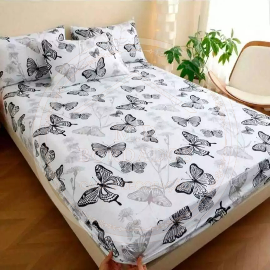 Kit 5 Lençol Casal Queen 3 Peças Estampado Jogo Roupa de Cama Com Elástico Fronha em Oferta na Shopee