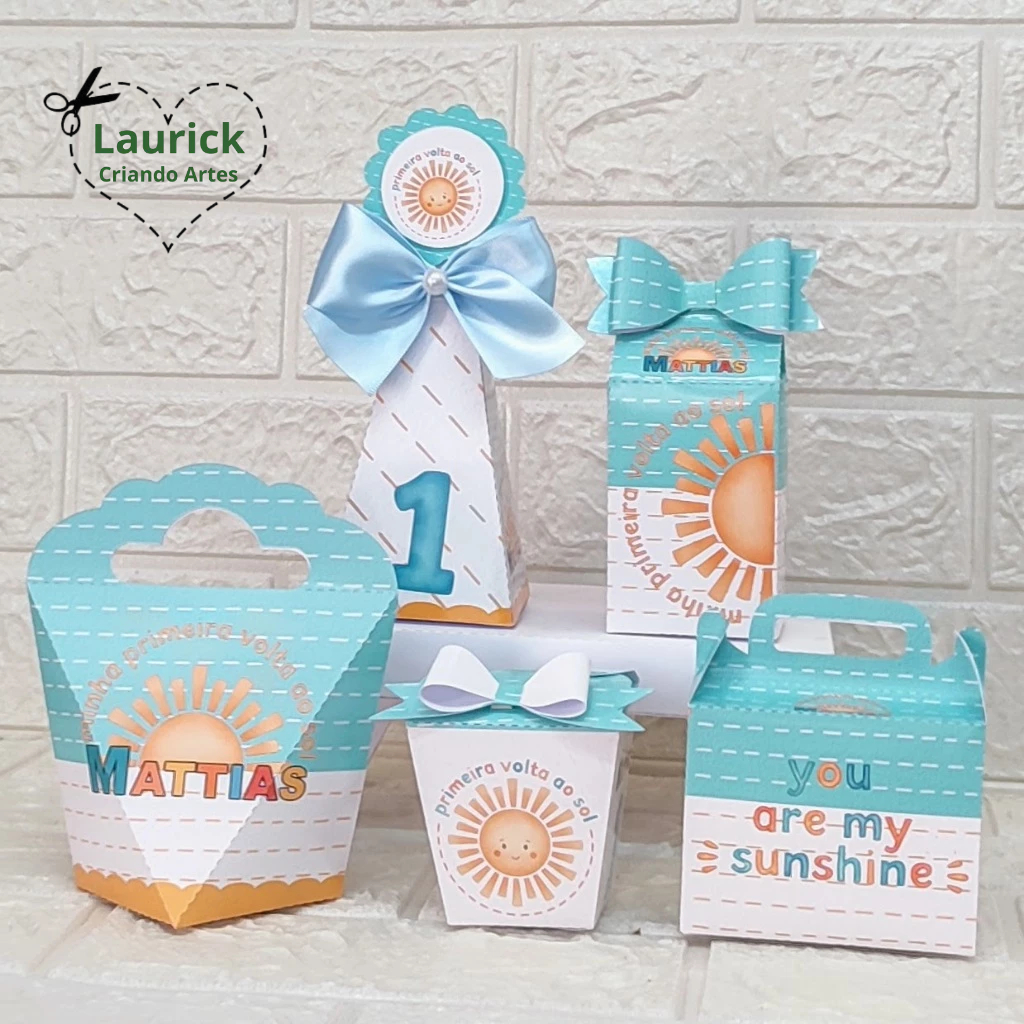 Kit Festa Primeira Volta ao Sol Personalizado | Lembrancinhas Pegue e Monte | Papelaria Personalizada | Festa infantil