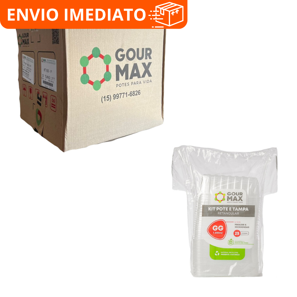 Kit 144 Potes Marmita Fit 1000ml Com Tampa Freezer Microondas Delivery Refeição