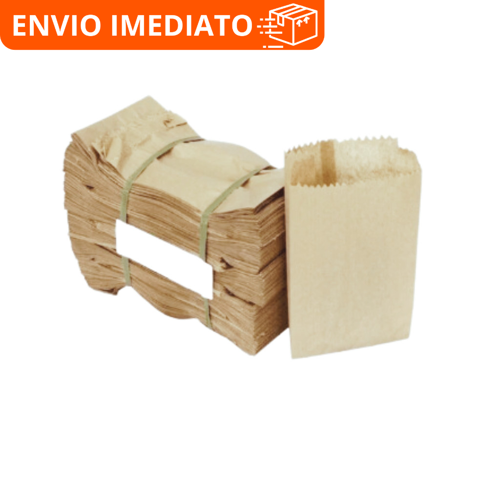 500 Sacos Kraft SP 10KG Papel Resistente Para Embalagem Delivery Mercado Padaria