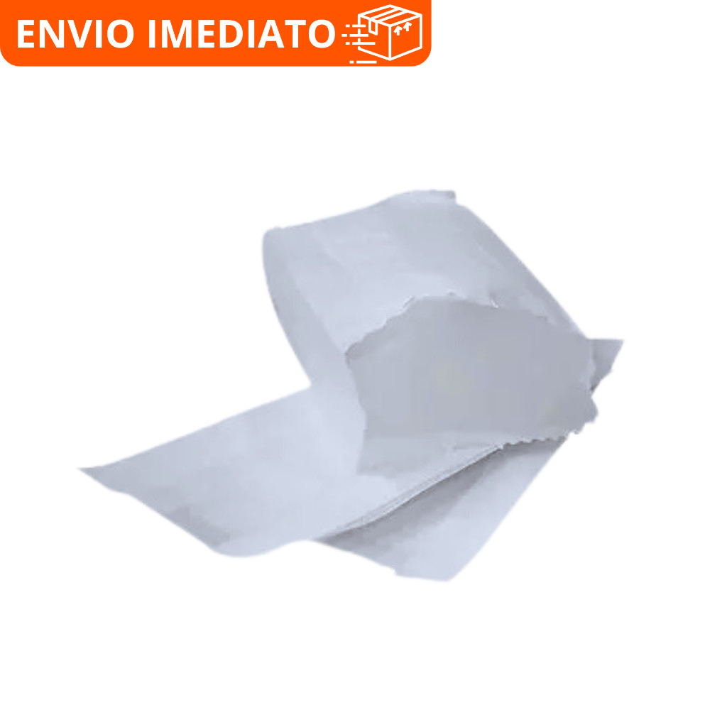 Saco De Papel Branco 15kg 60x24cm C/100 Unidades Para Mercado Padaria Delivery