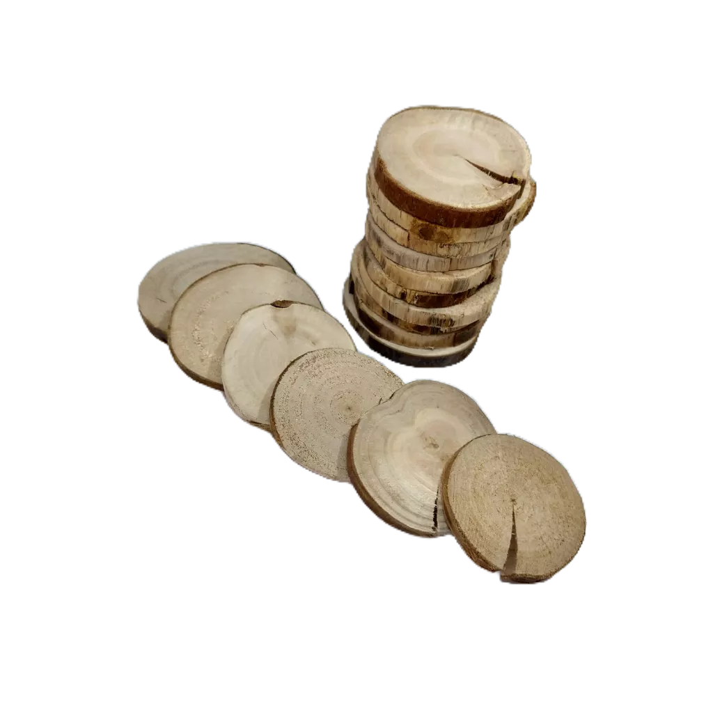 Lote 30 Bolacha de Madeira Rústica Natural Tronco P/ Decoração Festa 7 a 9 cm de Diâmetro