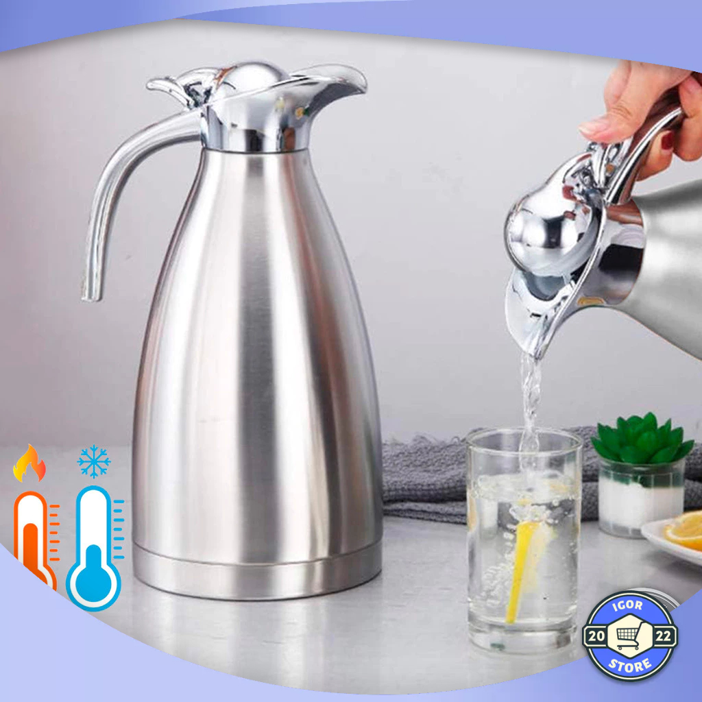 Jarra Térmica 1,5L Garrafa Em Aço Inox Tampa á Vácuo Conserva Temperatura Quente Frio Envio Imediato