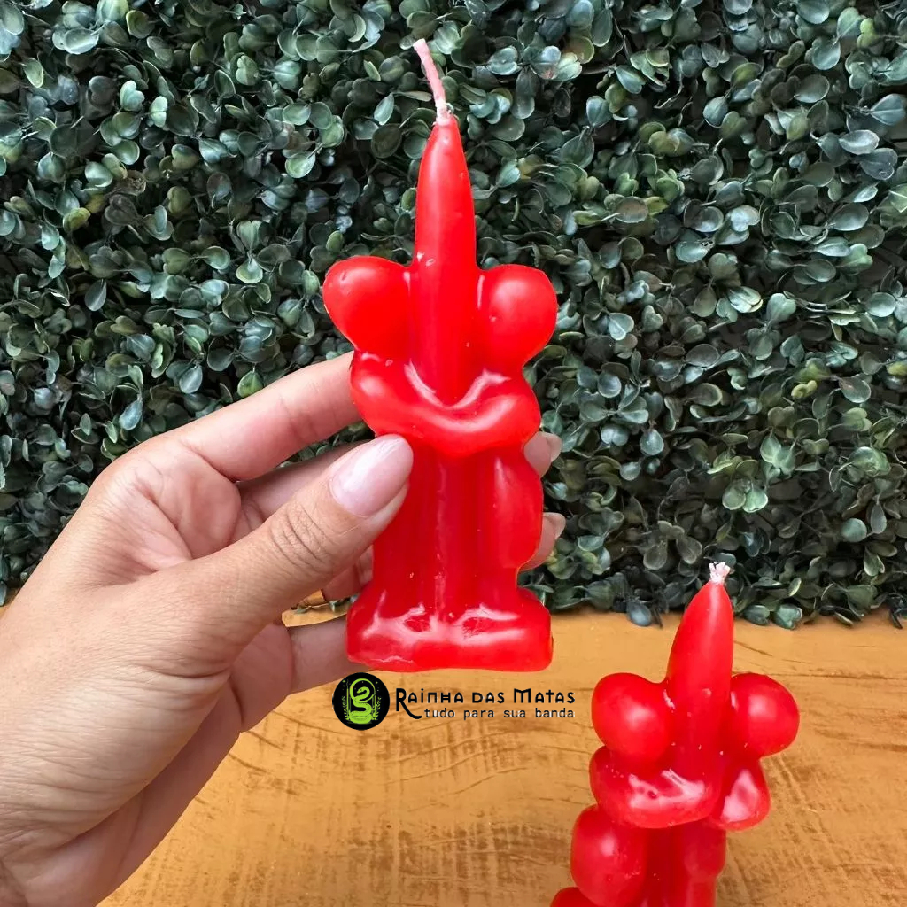 Kit com 02 Vela União Casal Vermelha HomemxMulher Para Rituais Umbanda Candomblé em Oferta na Shopee