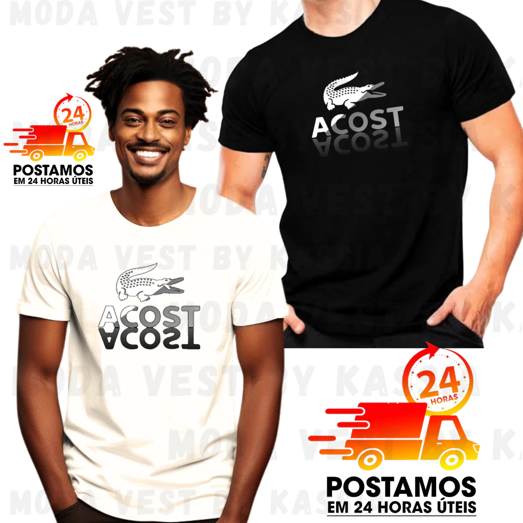 Camisa masculina algodao camiseta estampada DTF basica 30.1 Promoção Verão 2025