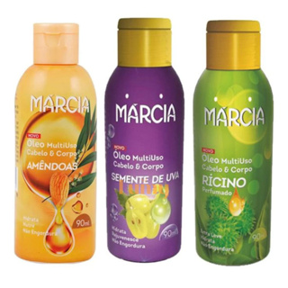 Óleo De Cabelo  Multiuso Hidratante Marcia Coco Amendoas Semente De Uvas E Outras Fragancias 90ml em Oferta na Shopee