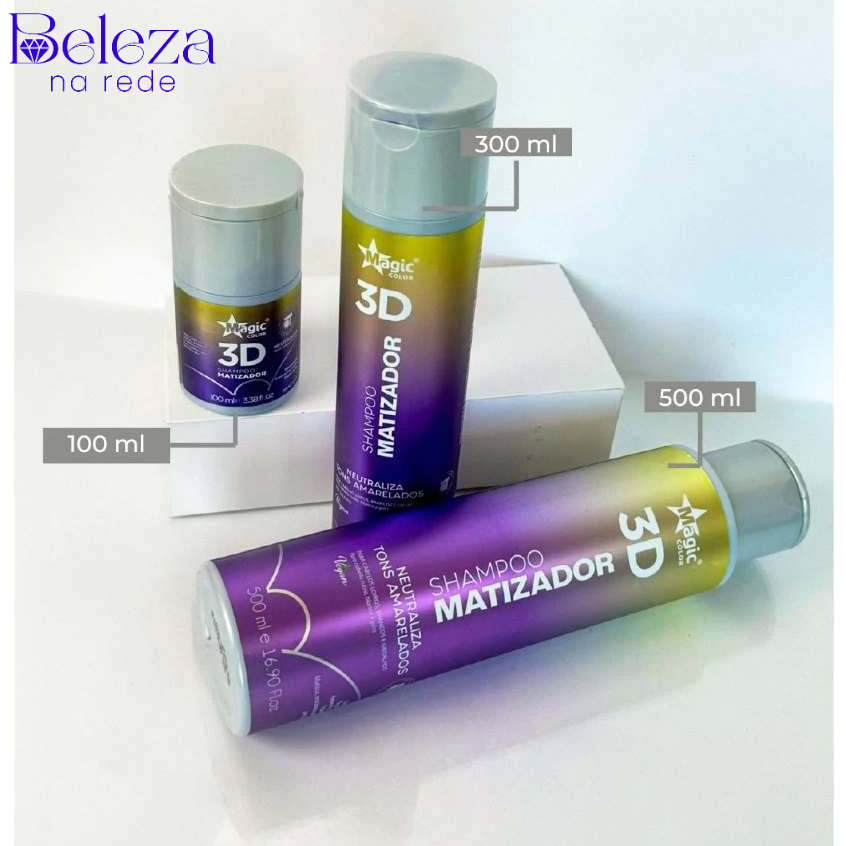 Magic Color Shampoo Matizador 3D 500/300/100ml (Escolha o Seu)