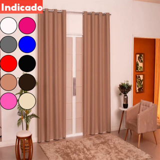 Cortina Quarto Sala Antonella 2,00 x 1,80 com ilhós em Oferta na Shopee