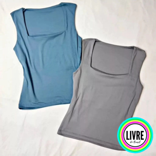 Blusa Feminina Regata Itália Decote Quadrado Reto Estilosa Elegante em Oferta na Shopee