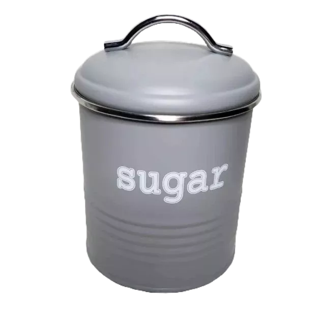 Pote Lata de Metal Porta Mantimento Chá (Tea) ou Açúcar (Sugar)