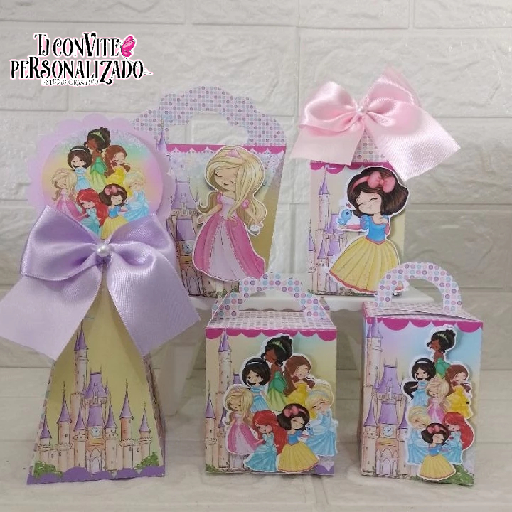 Kit Personalizados princesas cute  / Mimos de Aniversário Lembrancinhas Caixinhas Personalizadas