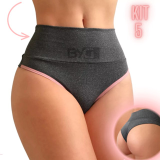Kit 5 Calcinha Power Fitness Cintura Alta Cós Duplo e Fio Duplo - Lingerie para Academia P ao XGG * Não Pinica * em Oferta na Shopee