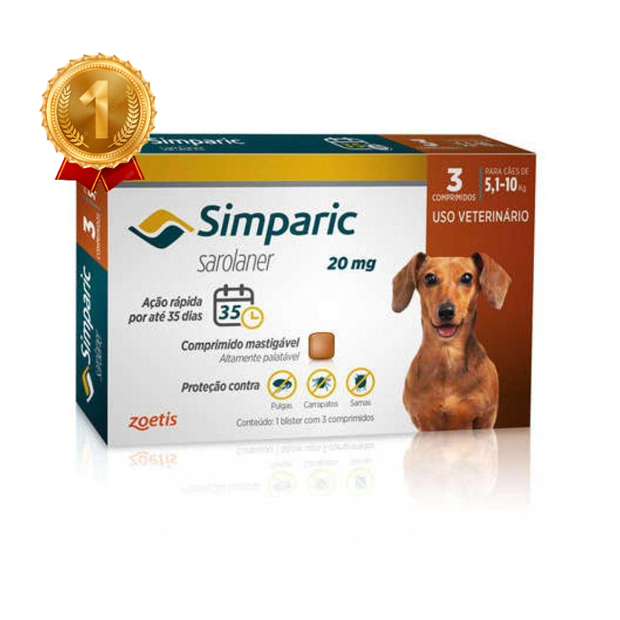 Simparic Antipulgas e Carrapatos para Cães 5,1-10kg