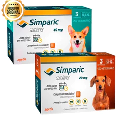 Simparic 20mg 5,1 A 10kg + Simparic 40mg 10,1 A 20kg 3 Comprimidos