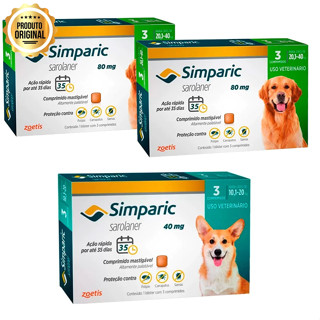 2 Simparic 80mg 20,1 A 40kg + Simparic 40mg 10,1 A 20kg 3 Comprimidos em Oferta na Shopee