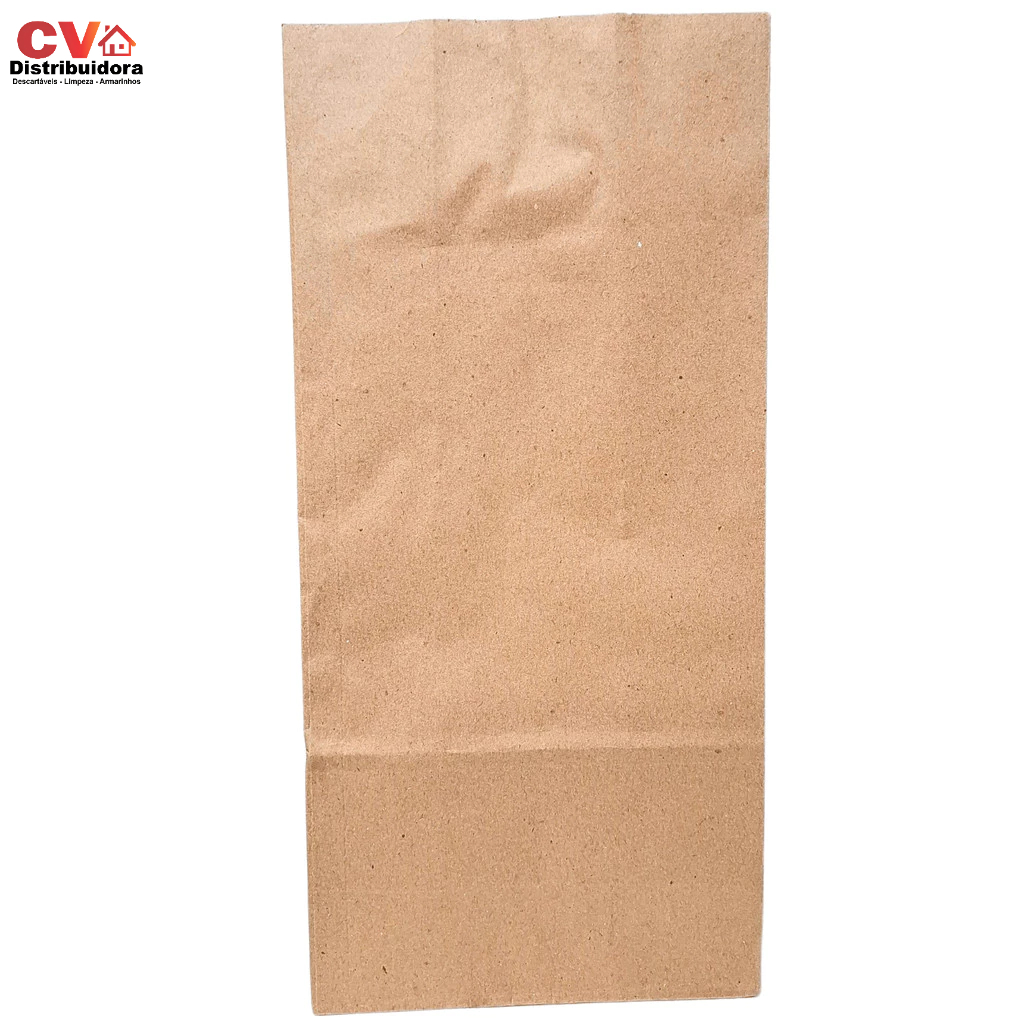 Saco Semi Kraft SOS Com Suporte De Até 7,5Kg Com100 Unidades Liso Com Alça
