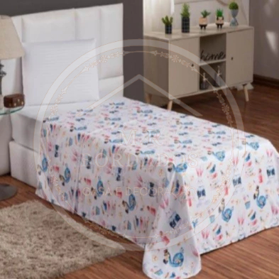 Kit 20 Jogo Lençol Solteiro 3 Peças Com Elástico Fronha Poliéster Estampado