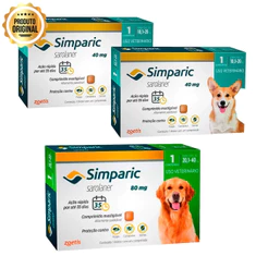 2 Simparic 40mg 10,1 A 20kg + Simparic 80mg 20,1 A 40kg 1 Comprimido