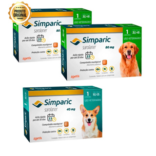 2 Simparic 80mg 20 A 40kg + Simparic 40mg 10,1 A 20kg 1 Comprimido em Oferta na Shopee